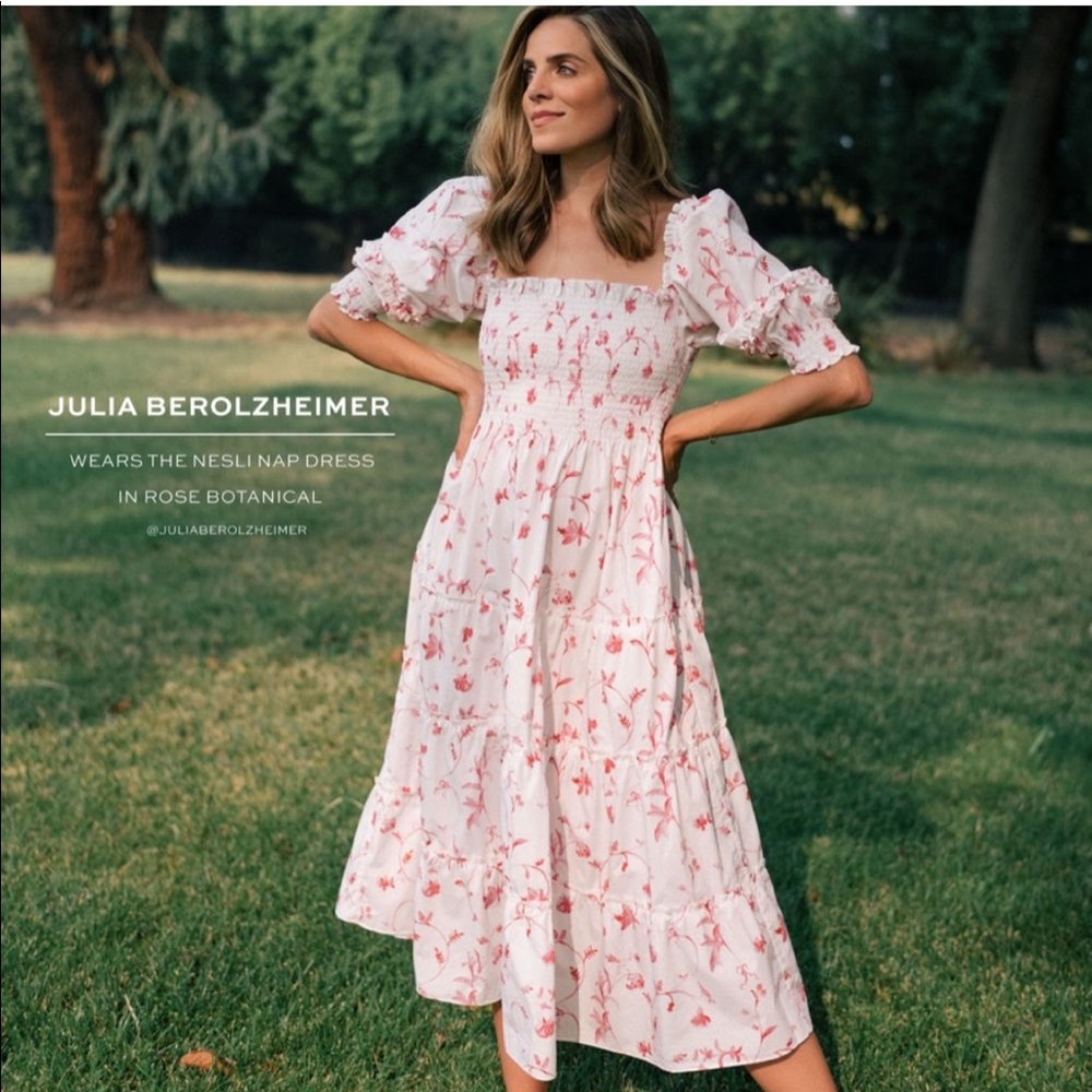 Hill House Home Nesli Nap Dress Pink Floral, Small